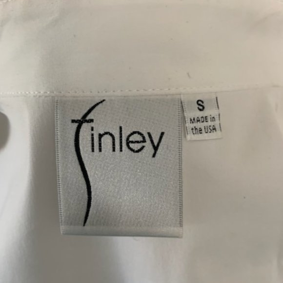 Finley White Peplum Tunic marked sz s - see comments for fit - Picture 4 of 4